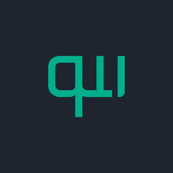 Anslutna logotyp med bokstäver Qw — Stock vektor