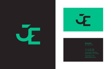 Bağlı logosu ile harf Je