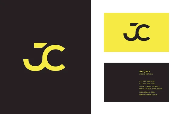 连接的标识与字母 Jc — 图库矢量图片