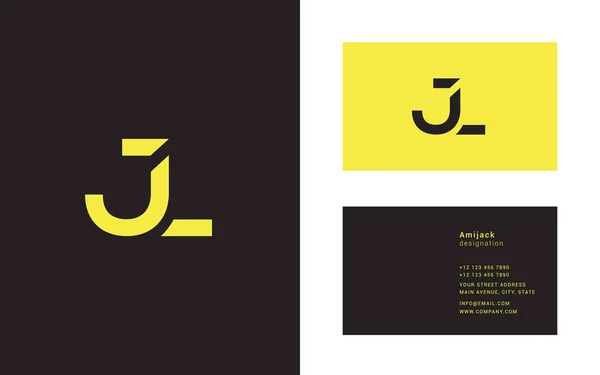 Jl の文字と接続しているロゴ — ストックベクタ
