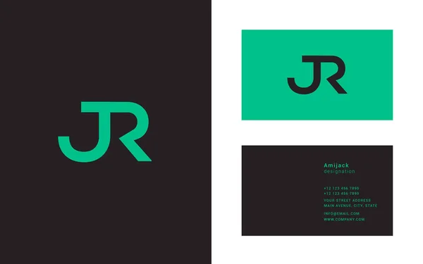 Logo connecté avec lettres JR — Image vectorielle