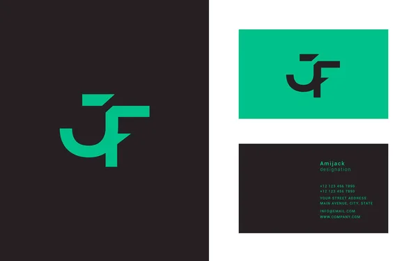 Logo conectado con letras JF — Vector de stock