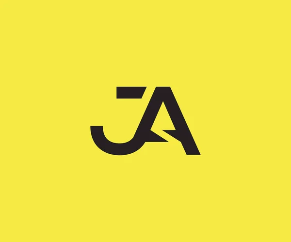 Logotipo conectado con letras JA — Vector de stock