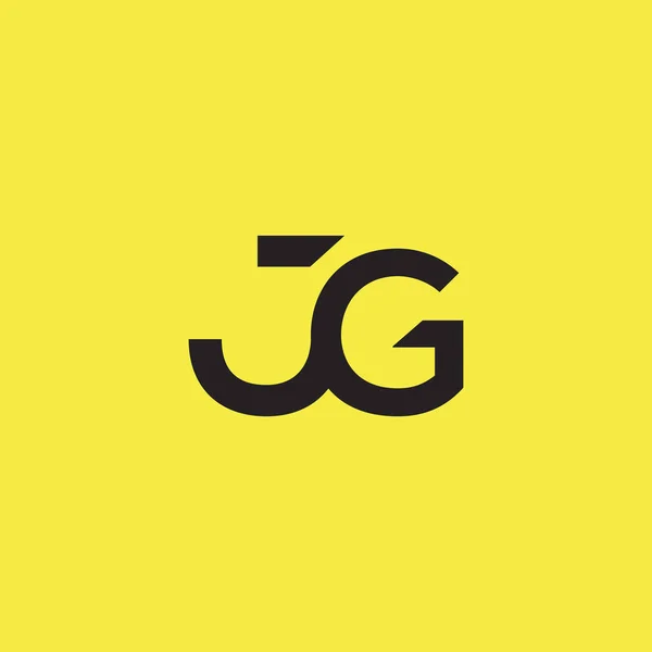 Logo tersambung dengan huruf JG - Stok Vektor