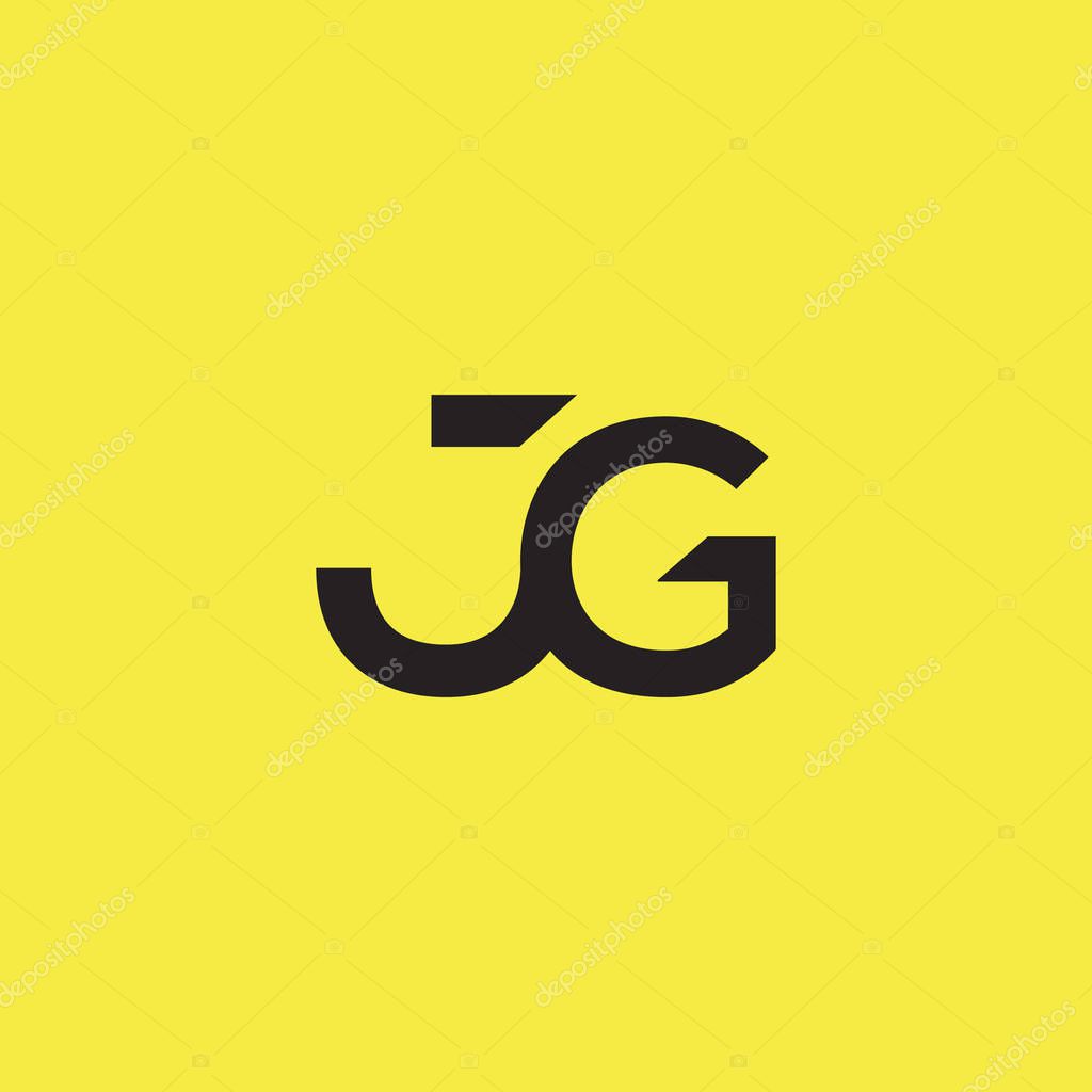Connected logo with letters JG, corporate identity, vector illustration