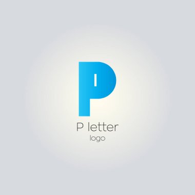P harfi ile kalın türde logo