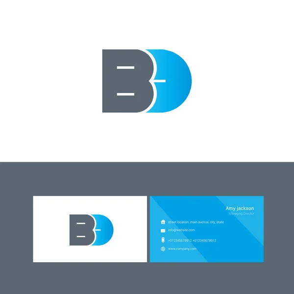 Logotipo tipo negrito com letras BD —  Vetores de Stock