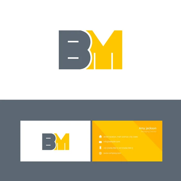 Logo tipo negrita con letras BM — Vector de stock