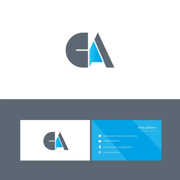 Logo de tipo negrita con letras CA — Archivo Imágenes Vectoriales