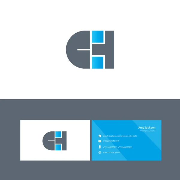 Логотип жирного типа с буквами CH — стоковый вектор