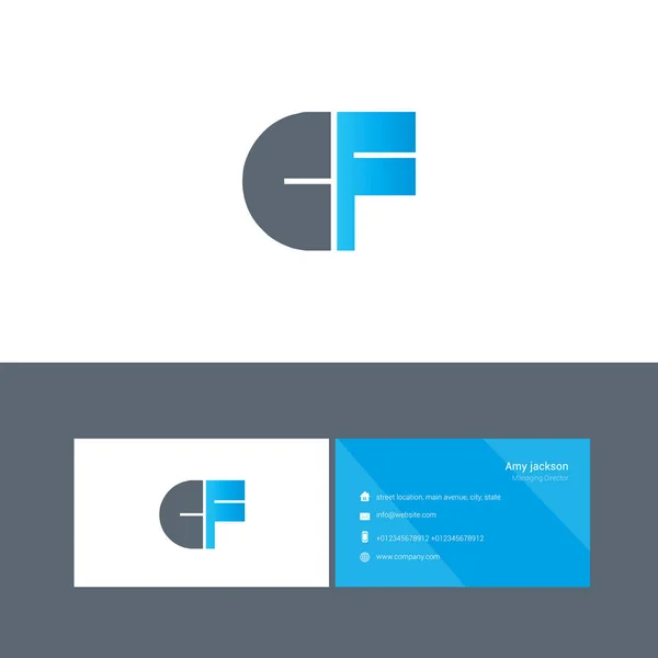 Vetgedrukte logo met brieven Cf — Stockvector