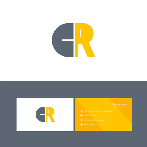 Logo tipo negrita con letras CR — Archivo Imágenes Vectoriales