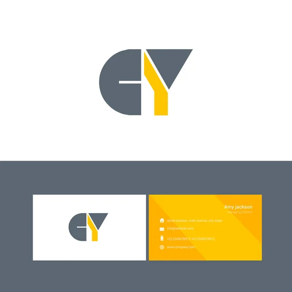 Logotipo tipo negrito com letras CY — Vetor de Stock