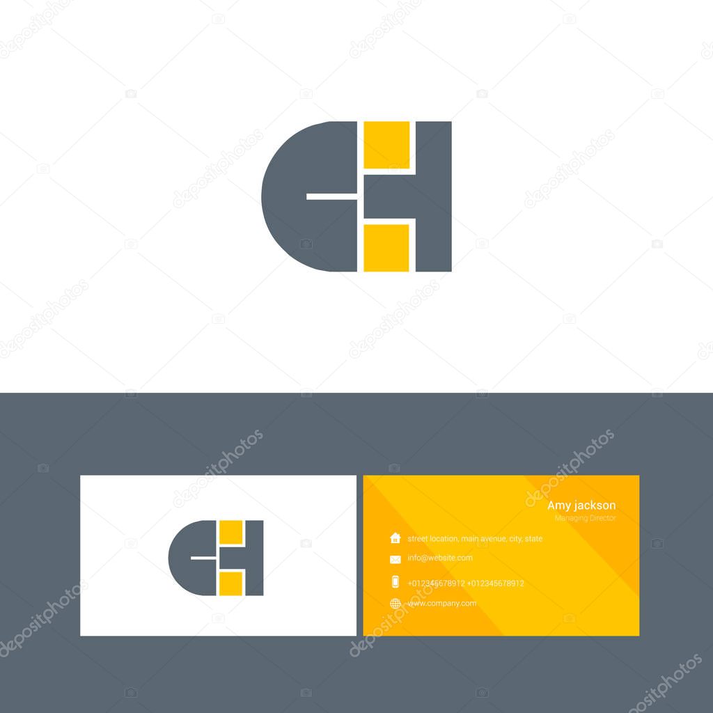 bold type logo with letters CH