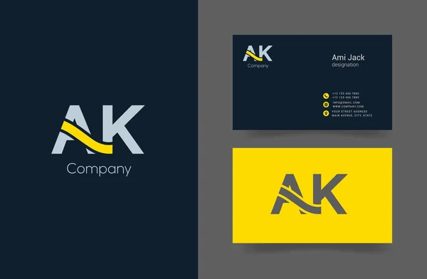 Logo tipo grassetto con lettere AK — Vettoriale Stock