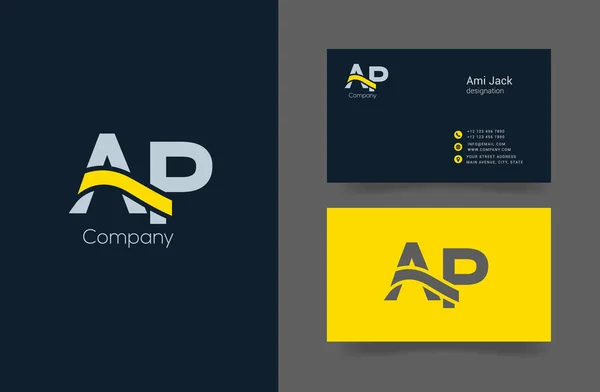 Logotipo tipo negrito com letras AP — Vetor de Stock