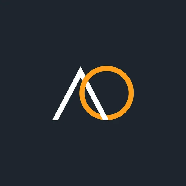 Připojené logo s písmeny Ao — Stockový vektor