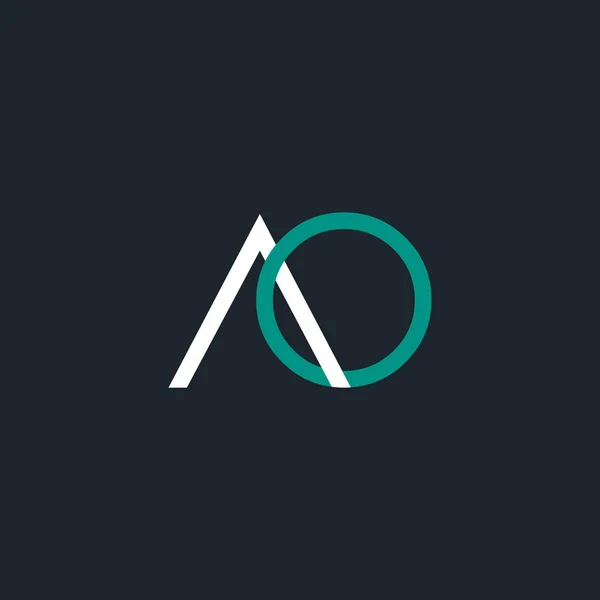 Anslutna logotyp med bokstäver Ao — Stock vektor
