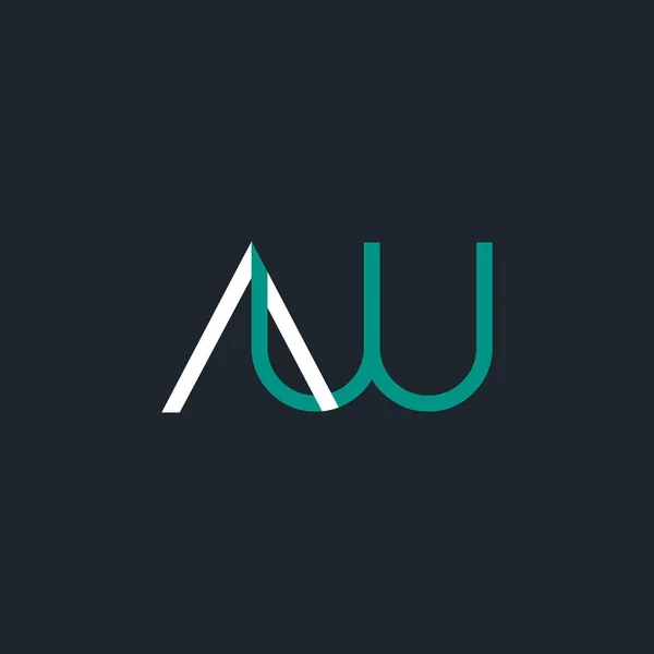Logo conectado con letras AW — Vector de stock