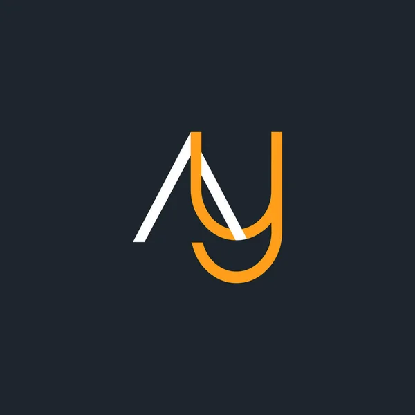 Připojené logo s písmeny Ay — Stockový vektor