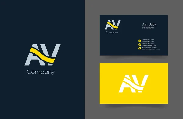 Logo tipo negrita con letras AV — Archivo Imágenes Vectoriales