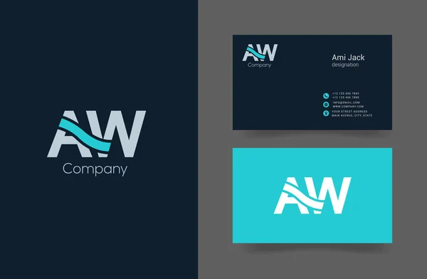 Logotipo tipo negrito com letras AW — Vetor de Stock