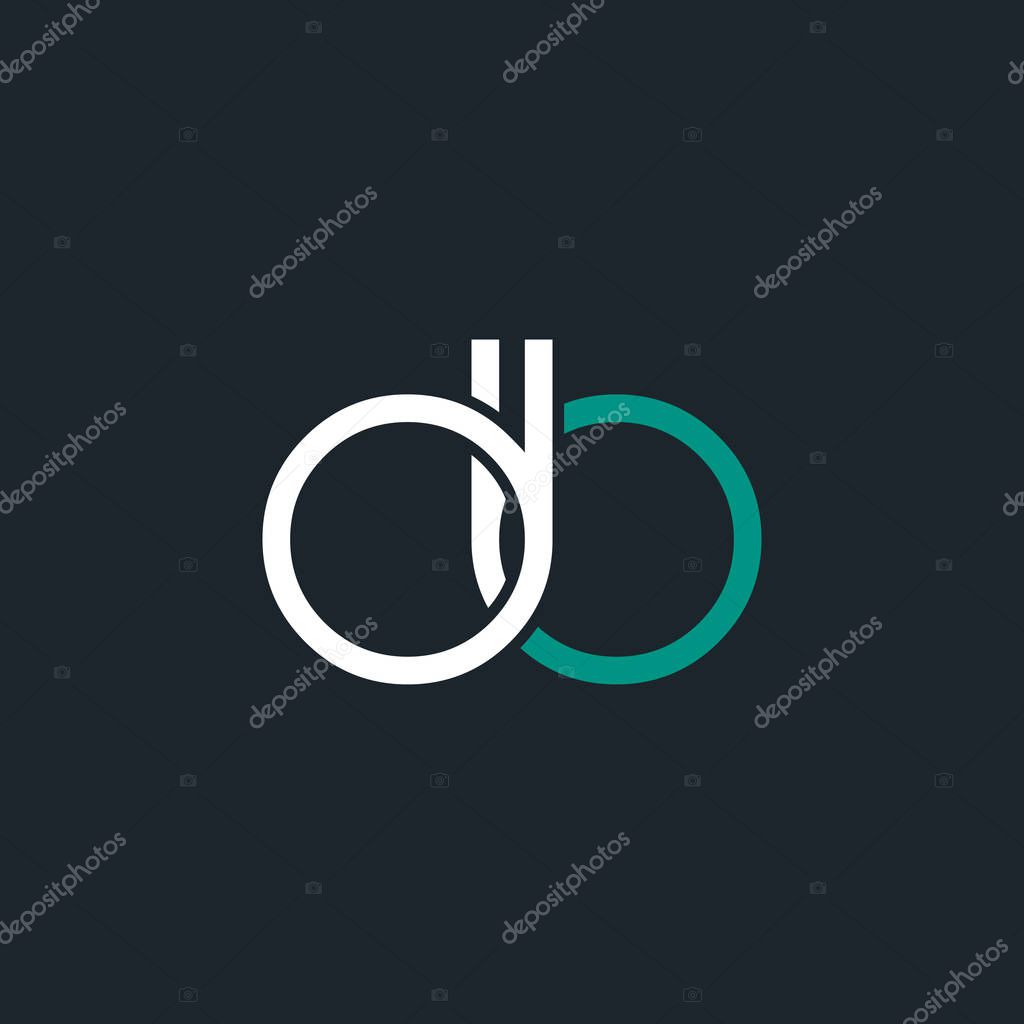 Round digit letter Db on black background
