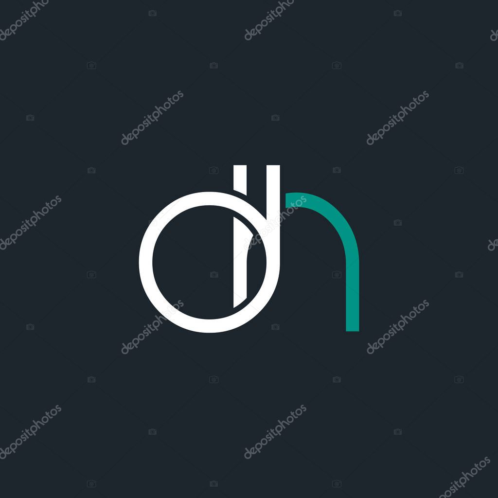 Round digit letter Dh on black background