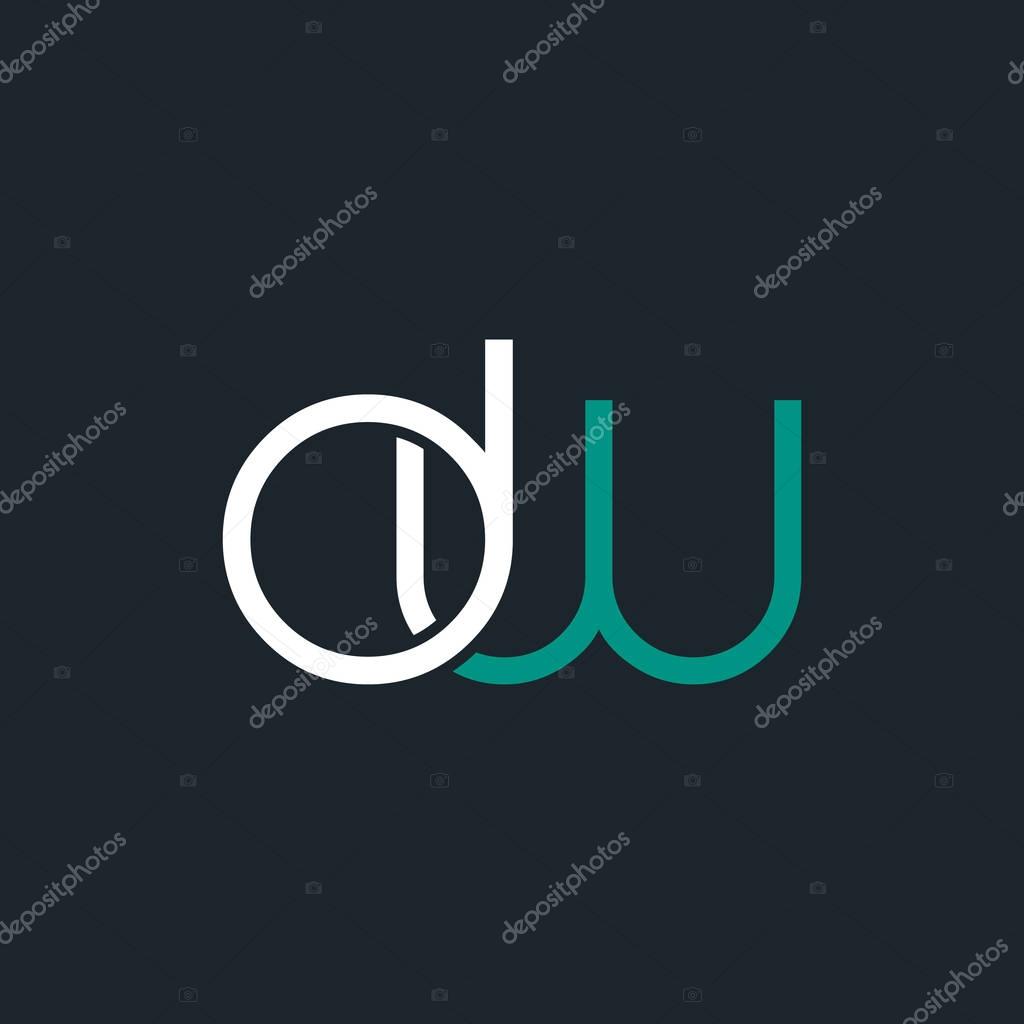 Round digit letter Dw on black background