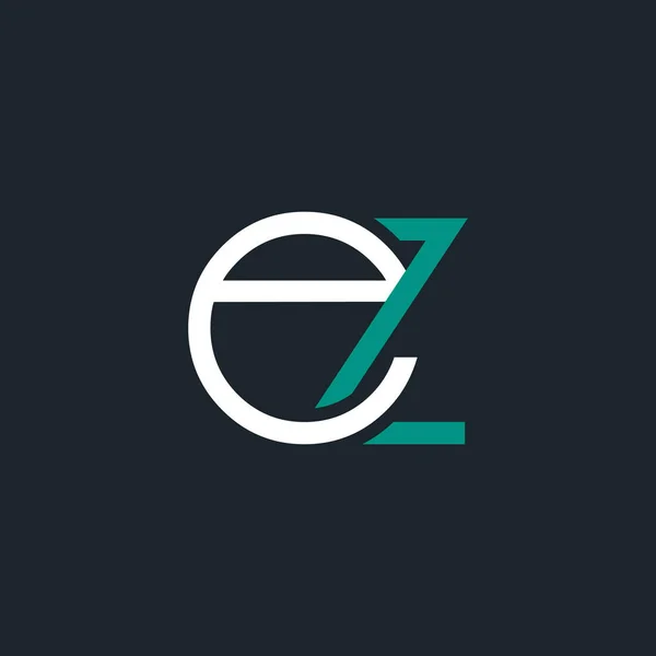 Letras de dígito redondo EZ — Vetor de Stock