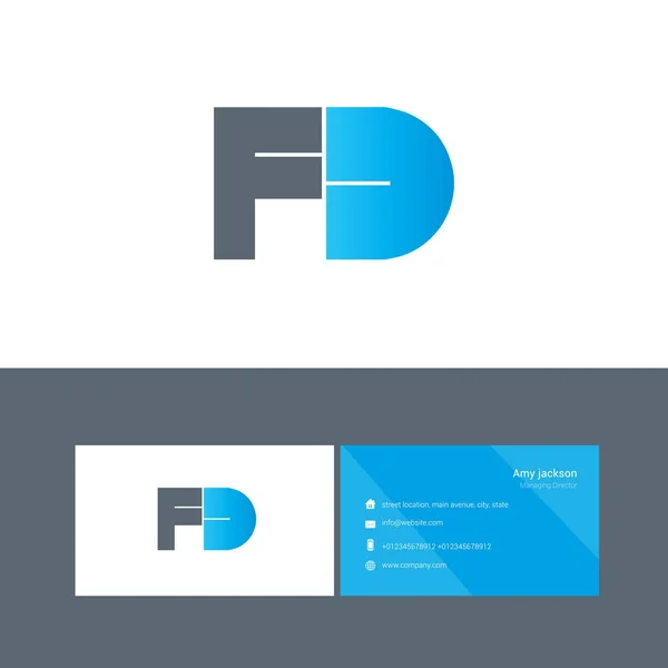 Vette letter logo Fd — Stockvector