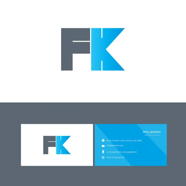 Djärva brev logotyp Fk — Stock vektor