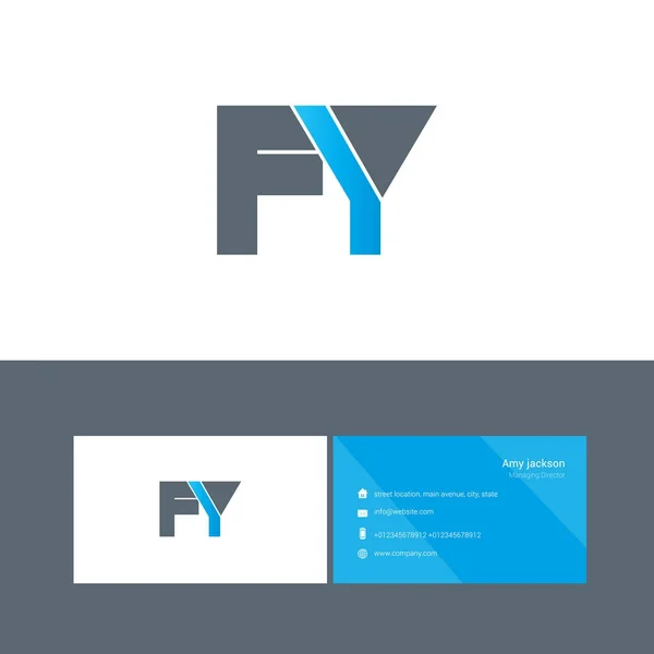 Félkövér betűvel logó Fy — Stock Vector
