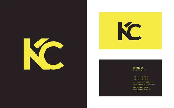 Icono del logotipo conjunto Kc — Vector de stock