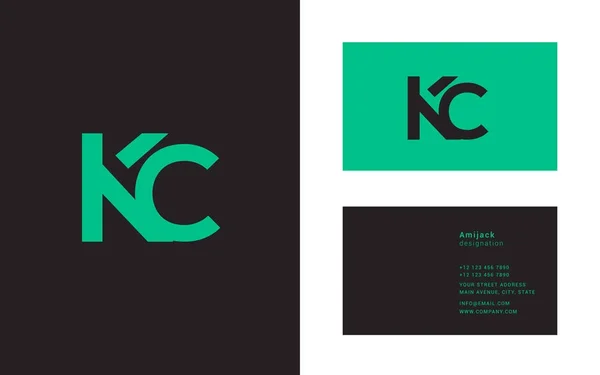 Icono del logotipo conjunto Kc — Vector de stock