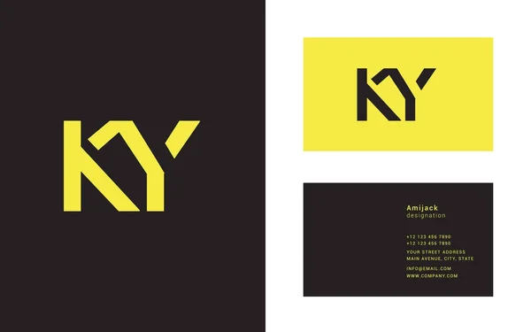 Icono del logotipo conjunto Ky — Vector de stock