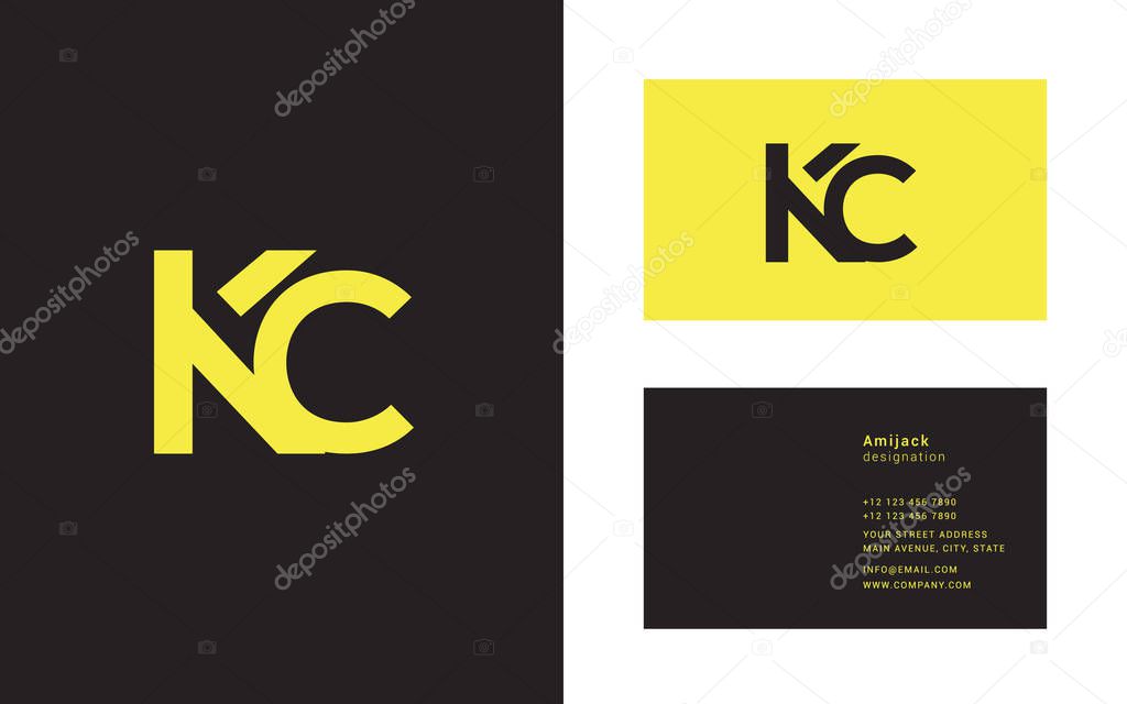 Joint logo icon Kc, vector design