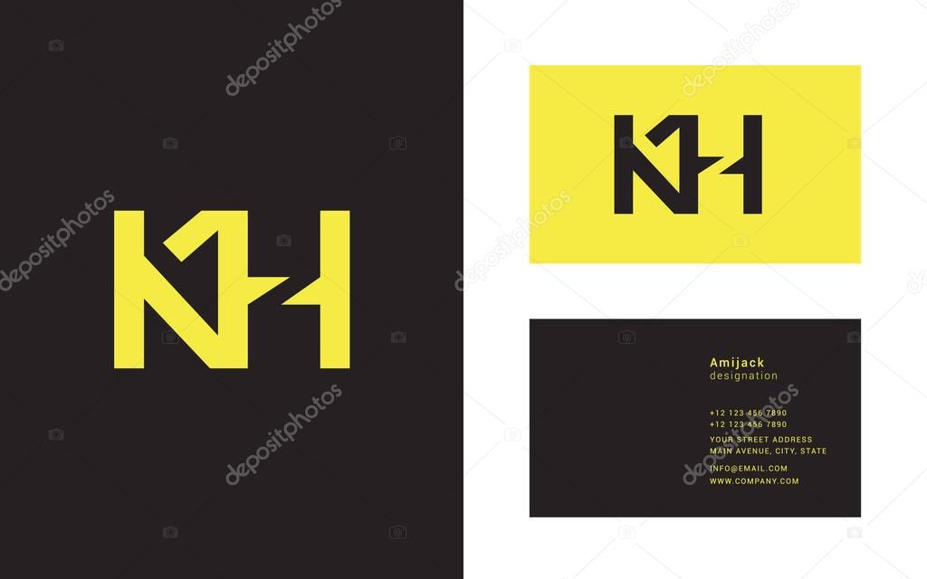 Joint logo icon Kh, vector design