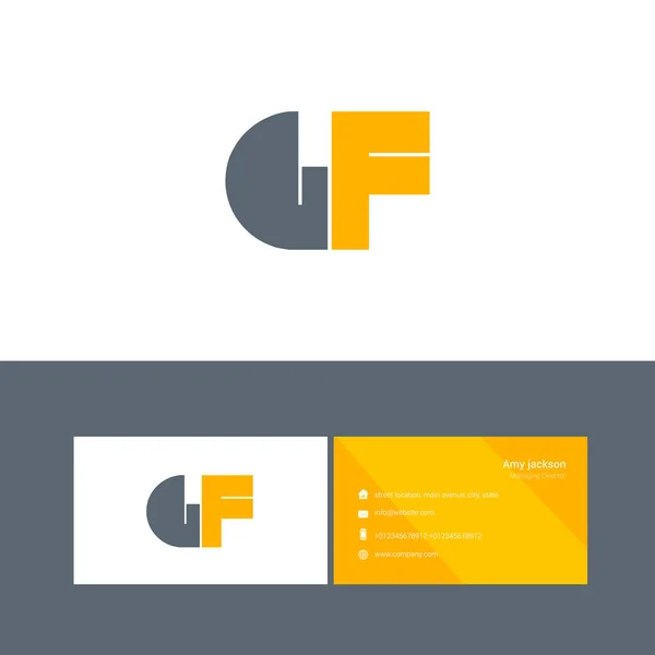 Logo lettre gras Gf — Image vectorielle