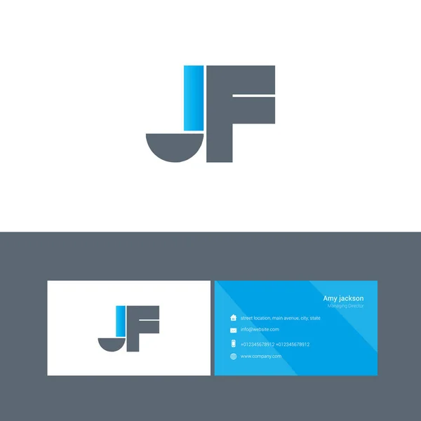 Djärva brev logotyp Jf — Stock vektor