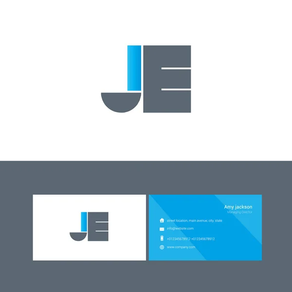 Bold letter logo Je — Stock Vector