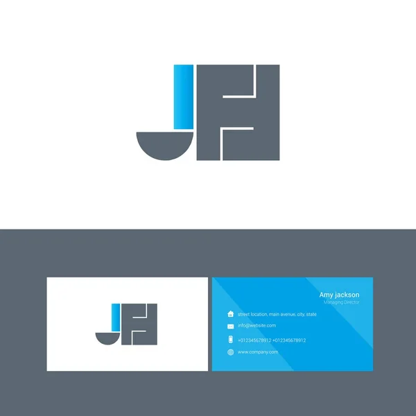 Bold letter logo Jh — Stock Vector
