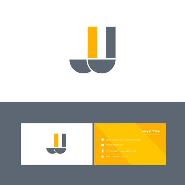 Djärva brev logotyp Jj — Stock vektor