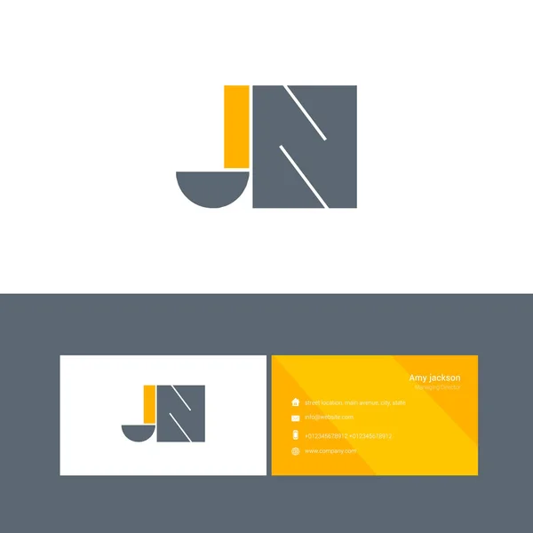 Bold letter logo Jn — Stock Vector