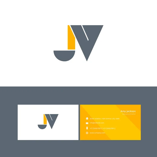 Bold letter logo Jv — Stock Vector