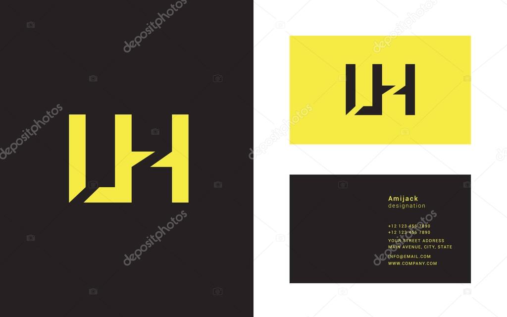 Joint logo icon Lh, vector design
