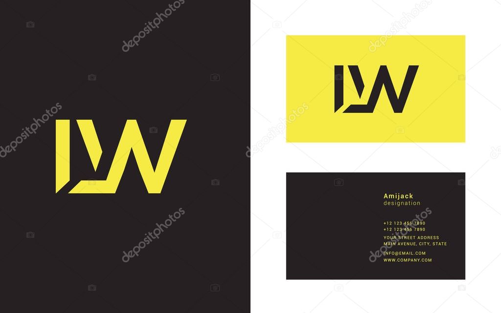 Joint logo icon Lw, vector design