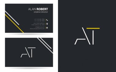 Kontur harf simgesi tasarım ve kartvizit şablonu 