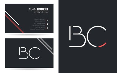 Kontur harfler M.ö. simge tasarım ve kartvizit şablonu 