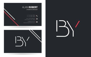 Kontur harf simgesi tasarım ve kartvizit şablonuna göre 